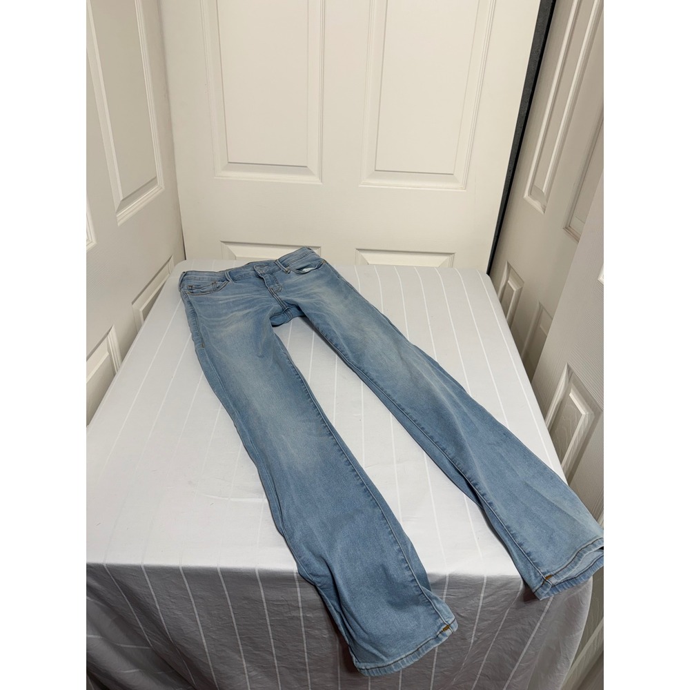 True Religion Billie Mid Rise Straight Leg Jeans Light Wash Blue Size 28